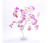 wpdash Phalaenopsis Lampe de table Phalaenopsis blanc chaud alimentée par USB et piles - Fleur artificielle LED - Lampe de comptoir de bar - Décoration de chevet - Cadeau de pendaison de crémaillère