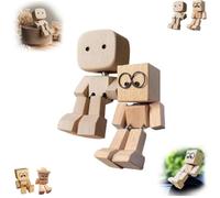 WPDUIODF Charmante Petite Figurine en Bois oscillante avec 12 Expressions magnétiques, décoration de Tableau de Bord Portable for Voyage, décoration de Voiture, Cadeau créatif(A-b-2pcs)