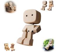 WPDUIODF Charmante Petite Figurine en Bois oscillante avec 12 Expressions magnétiques, décoration de Tableau de Bord Portable for Voyage, décoration de Voiture, Cadeau créatif(A-1pc)
