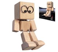 WPDUIODF Figurine de Voiture en Bois Faite à la Main, Figurine d'homme en Bois, décoration créative for Tableau de Bord de Voiture, Charmante Petite Figurine en Bois Qui se Balance(A)
