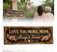 WPDUIODF Je t'aime Plus, Maman - Décoration De Porte Toujours Et for Toujours, Sentiment Chaleureux Rétro, for Maman De Fille, Fils, for Porte D'entrée, Porche, Chambre À Coucher(45 * 15 cm)