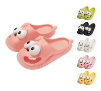 WPDUIODF Pantoufles À Bisous, Pantoufles Coussin Chien Aux Grands Yeux, Pantoufles 3D Amusantes, Chaussures Plates D'intérieur for La Salle De Bain,for Femmes Et Hommes(Pink,38/39)