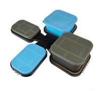 WPE-BOX-LEJ44565 Coffret de rangement pour appâts axés sur l'extérieur avec pots de 600 ml et 1600 ml pour gérer plusieurs types d'appâts pendant la pêche