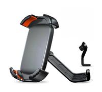 WpecM Support Telephone Moto pour Kawasaki ER6N ER6F Z250 Z300 Z650 Z800 Z900 RS Z1000/R, Support Telephone Velo, Support TéLéPhone De Moto, 360° Rotation Anti-Vibration,Black+Orange-B