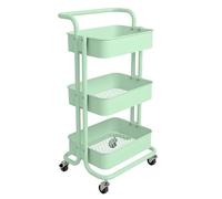 wpenshiDM125 Chariot de Cuisine Support de Rangement for Petit Chariot, Chambre à Coucher du Sol au, Cuisine, Salon, Support Stockage collations Multicouches, avec Mobile roulettes(Green)