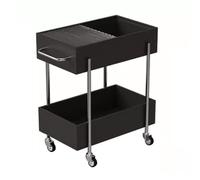 wpenshiDM125 Table Basse Chariot de Salon, étagère Rangement Multicouche, Table d'appoint Mobile for canapé, for collations Table de Salon(Noir)