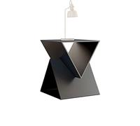 wpenshiDM125 Table Basse Petite Table d'appoint en métal à 3 Niveaux, de Chevet carrée for Salon, Chambre Coucher, Bureau Table de Salon(Noir)