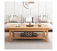 wpenshiDM125 Table Basse Table Basse Rustique for Salon, Tables centrales en Bois avec étagère de Rangement, Cocktail rectangulaires Modernes Pieds Plus épais, 31 Pouces Table de Salon(Wooden Color)