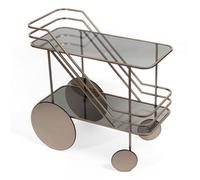 wpenshiDM125 Table Basse Table d'appoint for canapé, Chariot de Rangement, for collations, Service poussé à la Main, Salon, Salle Manger Table de Salon(Metallic)