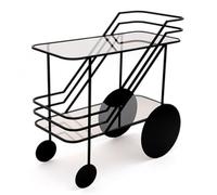 wpenshiDM125 Table Basse Table d'appoint for canapé, Chariot de Rangement, for collations, Service poussé à la Main, Salon, Salle Manger Table de Salon(Noir)