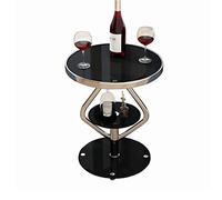 wpenshiDM125 Table Basse Table d'appoint Ronde avec étagère de Rangement, Petite Table Basse, canapé, à 2 Niveaux for Salon, Chambre Coucher, Balcon Table de Salon