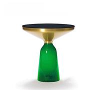 wpenshiDM125 Table Basse Table d'appoint Ronde, Petite Table de Chevet, Basse for Salon, Chambre à Coucher, Petits espaces, Moderne avec Base en Verre Table de Salon(Green)