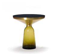 wpenshiDM125 Table Basse Table d'appoint Ronde, Petite Table de Chevet, Basse for Salon, Chambre à Coucher, Petits espaces, Moderne avec Base en Verre Table de Salon(Yellow)