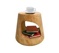 wpenshiDM125 Table Basse Tabouret de Jardin Rond Rustique en Bois for intérieur et extérieur, Petite Table d'appoint, Basse, Meuble Portable Table de Salon