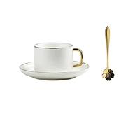 wpenshiDM125 Tasse à café Tasse à café domestique exquise et Simple tasse et assiette en céramique de haute beauté vaisselle de thé d'après-midi rétro Tasse à thé en céramique(Green)