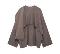 WPFDDP Manteau Écharpe à Manches Longues pour Femme, Irrégulier, Couleur Unie, Chaud, Automne et Hiver, Bureau Quotidien