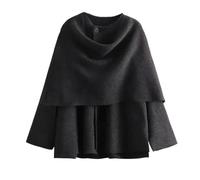 WPFDDP Manteau écharpe à Manches Longues pour Femme, Manteau irrégulier, Couleur Unie, Manteau Chaud pour Femme, Automne et Hiver, Bureau Quotidien