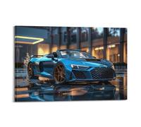 WPHSFX Poster décoratif sur toile représentant une voiture de sport allemande R8 Spyder, affiche et image d'art moderne pour chambre à coucher (50 x 75 cm)