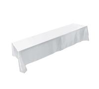 WPKD BLUEIY 145 x 320cm Nappe Rectangulaire, Couverture de Table Imperméable Infroissable et Résistante aux Taches Nappe de Table en Polyester Lavable et Décorative pour Fêtes et Mariages(Blanc)
