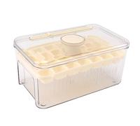 WPKD BLUEIY Bac à glaçons facile à démouler, 1 couche ABS et PET Pop Ice Cube Bac à glaçons pour whisky et cocktail, comprend un couvercle et une poubelle, blanc, machine à glaçons sphériques