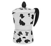 WPKD BLUEIY Cafetière en aluminium, cafetière à moka pour la maison et le café, couleur vache laiteuse, capacité de 3 tasses, 150 ml, design léger