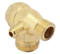 WPKD BLUEIY Clapet Anti-Retour de Compresseur d'air 1/2 3/8, Clapet Anti-Retour en Laiton à 3 Voies Clapet Anti-Retour Unidirectionnel pour Raccords de Tuyauterie Connecteur de Tube 42x39mm