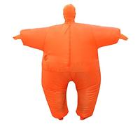 WPKD BLUEIY Costume de sumo gonflable, costume drôle de gros homme, poupée gonflable de saumon blanc, pour hauteurs de 1,6 à 2,2 m (orange)
