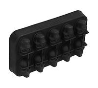 WPKD BLUEIY Lot de 10 glaçons en silicone noir en forme de tête de mort pour Halloween, accords de barman professionnels, démoulage facile, capacité de 10 cubes