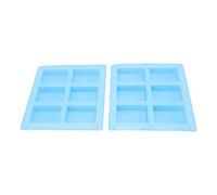 WPKD BLUEIY Lot de 2 moules en silicone, 6 grilles résistantes à la chaleur, flexibles et réutilisables, pour la fabrication de savons, gâteaux, muffins, bleu