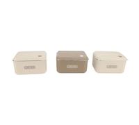 WPKD BLUEIY Lot de 3 boîtes à déjeuner de 600 ml, passent au micro-ondes, en acier inoxydable, avec sac, baguettes et cuillère, idéales pour la préparation des repas et