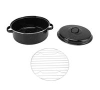 WPKD BLUEIY Poêle à rôtir avec couvercle - Finition LED noire - Anti-adhésive - Pour patates douces et châtaignes - 26 cm - Couvercle en fer