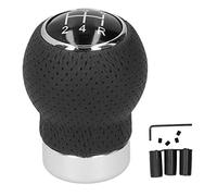 WPKD BLUEIY Pommeau de levier de vitesse à 5 vitesses en cuir véritable avec adaptateur vis clé hexagonale universelle