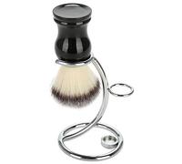 WPKD BLUEIY Support de Blaireau de Rasage,Support de Rasage en Acier Inoxydable,Incurvé Portable 2 en 1,pour Hommes Comptoirs de Salle de Bain(Argent)