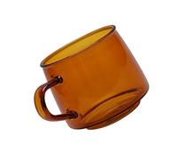 WPKD BLUEIY Tasse à café en verre de 350 ml, tasse à café en cristal avec poignée, résistance aux hautes températures pour la maison et le café, couleur ambre, idéale pour le café, le lait et l'eau