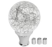 WPKD BLUEIY Universal Round Ball Shift Knob Modified Gear Shifter Head Wide Compatibility Cool Car Trim Ergonomic Design for Most Car Models 3 Adapters (Argent)