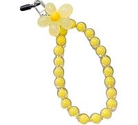 Wpppan Lanière de téléphone portable avec perles et fleurs - Porte-clés créatif - Cordon de téléphone portable - Motif floral - Anti-perte - Accessoires pour téléphone portable