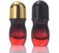 Wpppan Lot de 2 flacons déodorants en verre vides de 30 ml avec applicateur à bille rechargeable pour déodorant Rouge
