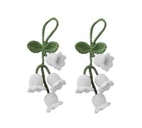 Wpppan Lot de 2 porte-clés créatifs tricotés en forme de fleur d'orchidée au crochet pour e voiture, sac à main, téléphone, porte-monnaie