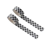 Wpppan Ruban adhésif en damier résistant à la décoloration - Motif écossais noir et blanc pour les arts et l'artisanat, la décoration d'intérieur et les projets de bricolage (2 pièces)