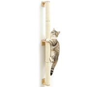 WPPQWP Ø7 x 140 cm Mur d'escalade pour chats éléments d'escalade XXL | Arbre à chat mural - Grand arbre à chat - Montage mural - Arbre à chat stable en sisal avec vis (beige, mural)