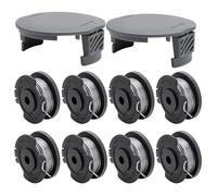 WPPQWP Bobine de fil 1,60 mm/4,9 m pour Bosch EasygrassCut 18 23 26 SL 18-26 18-260 18-230, 8 bobines de rechange + 2 capuchons F016800569 F016800385