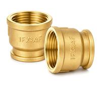 WPPQWP Lot de 2 manchons de réduction en laiton G1 IG x G3/4 IG, filetage intérieur de 1" à 3/4" - Réducteur DN25 vers DN20 en laiton - Raccord fileté pour conduites d'eau, chauffage, irrigation de