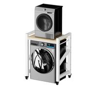 WPPTNSFY Au-dessus de l'étagère de machine à laver, armoire pour machine à laver, sèche-linge, étagère, 3 hauteurs, capacité de charge 300 kg, pour salle de bain, cuisine, balcon, buanderie (Bianco
