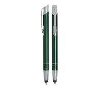 WPRO Lot de 2 stylos à bille 2 en 1 - Vert - Stylet à pointe fine pour smartphone et tablette - Stylet et stylo à bille