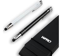 WPRO Toccara Lot de 2 stylos à bille et stylet 2 en 1, pour smartphone et tablette, pointe fine pour écran tactile 3D, mélange de couleurs