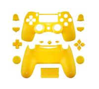 WPS Matte Controller Case Collection Full Housing Shell + Full Buttons for PS4 PlayStation Slim Pro (JDM-040) Controller (Yellow)