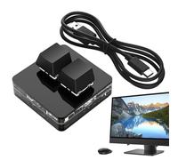 Wpsagek Clavier de jeu à 2 touches - Mini clavier USB rétroéclairé RVB avec ergonomie universelle, idéal pour les voyages et l'école