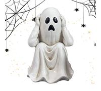Wpsagek Décoration de fantôme d'Halloween, petite figurine de fantôme | Sculpture effrayante avec expression amusante pour l'automne, la maison, la cheminée, le jardin, l'intérieur, la cuisine, le
