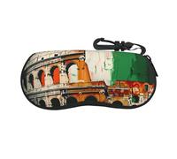 WPUTY Étui à lunettes ultra-léger en néoprène avec porte-clés, motif tracteur ferme, étui de protection pour lunettes, cosmétiques et cadeaux, Drapeau du Colisée romaine italien., taille unique
