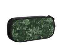 WPUTY Hunter Trousse à crayons de grande capacité avec motif floral vert imprimé double couche pour l'école, le bureau, les voyages, Noir , Taille unique, Cartable